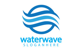Waterwave nature fresh water logo template version 10