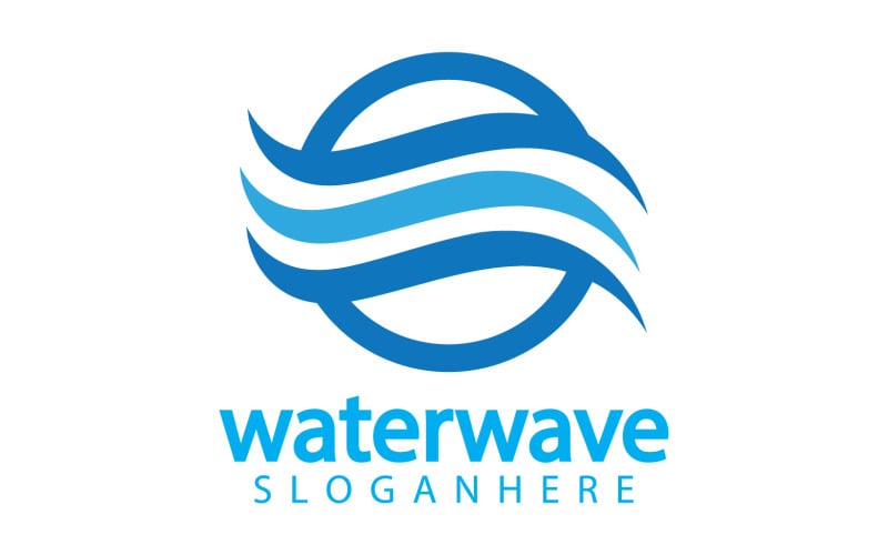 Waterwave nature fresh water logo template version 10 Logo Template