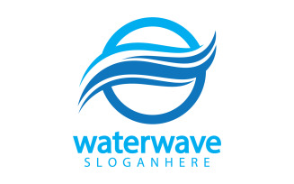 Waterwave nature fresh water logo template version 11