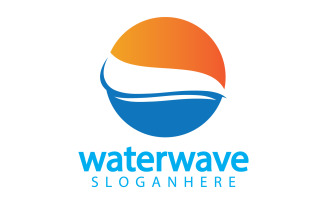 Waterwave nature fresh water logo template version 12