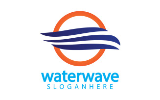 Waterwave nature fresh water logo template version 13