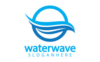 Waterwave nature fresh water logo template version 14