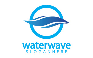 Waterwave nature fresh water logo template version 16