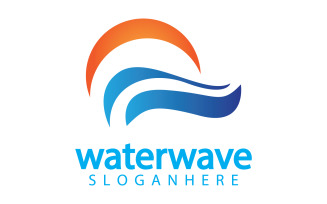 Waterwave nature fresh water logo template version 17
