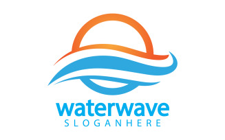 Waterwave nature fresh water logo template version 19
