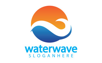 Waterwave nature fresh water logo template version 22