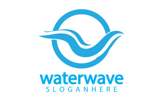 Waterwave nature fresh water logo template version 23