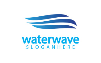 Waterwave nature fresh water logo template version 27