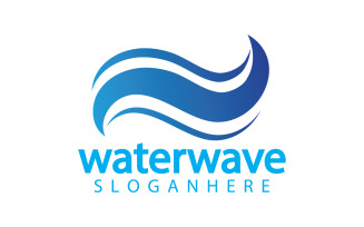 Waterwave nature fresh water logo template version 29