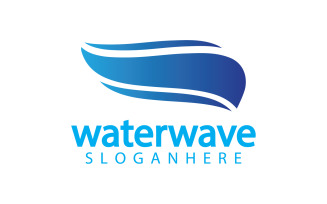 Waterwave nature fresh water logo template version 30