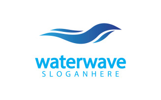 Waterwave nature fresh water logo template version 31