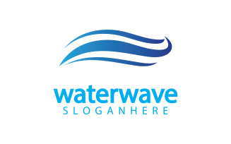 Waterwave nature fresh water logo template version 34