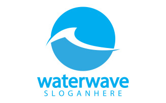 Waterwave nature fresh water logo template version 5