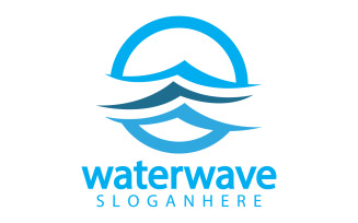 Waterwave nature fresh water logo template version 6