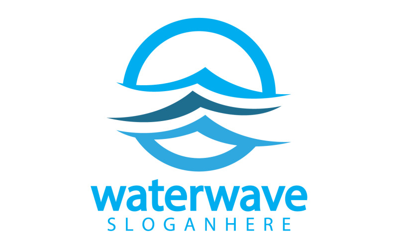 Waterwave nature fresh water logo template version 6 Logo Template
