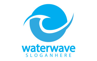 Waterwave nature fresh water logo template version 7