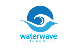 Waterwave nature fresh water logo template version 8