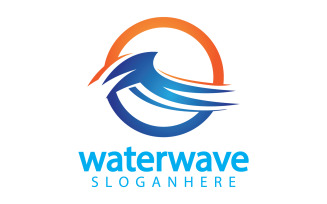 Waterwave nature fresh water logo template version 9