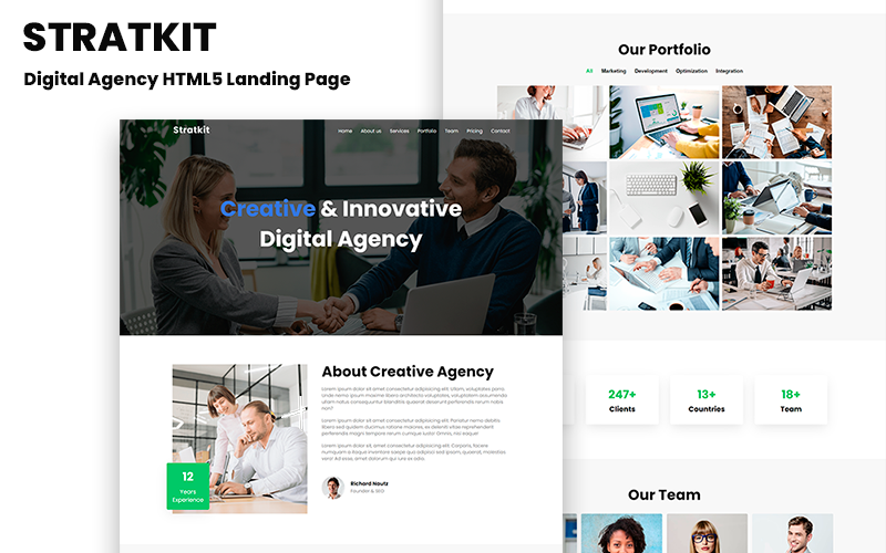 Stratkit - Digital Agency HTML5 Landing Page Template
