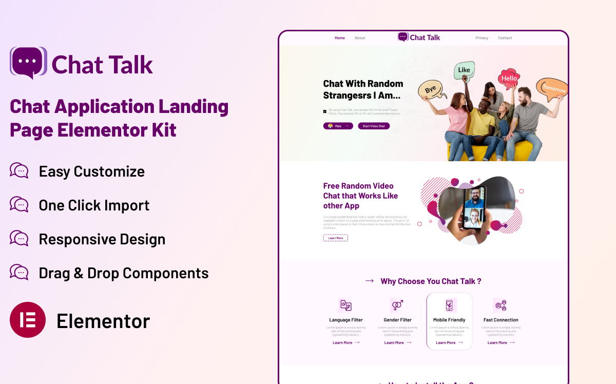 Chat Application Landing Page