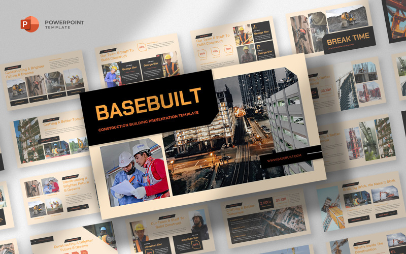 Basebuilt - Construction Engineering Powerpoint Template PowerPoint Template
