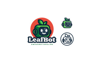 Leaf Robot Mascot Cartoon Logo