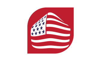 American flag house premium logo vector icon v15