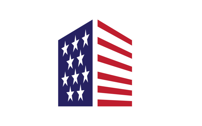 American flag house premium logo vector icon v2 Logo Template