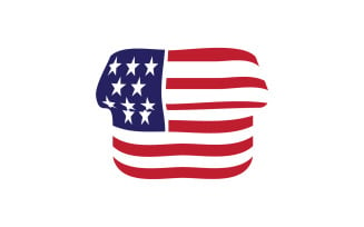 American flag house premium logo vector icon v3