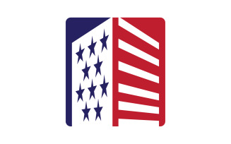 American flag house premium logo vector icon v6