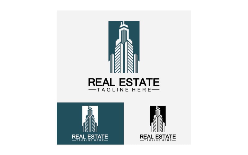 Real estate icon, builder, construction, architecture and building logos. v14 Logo Template