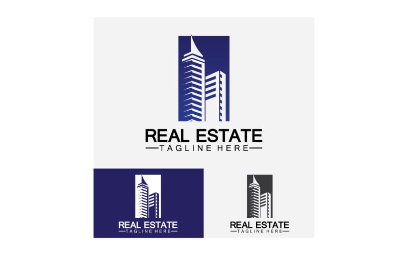 Real estate icon, builder, construction, architecture and building logos. v16 Logo Template