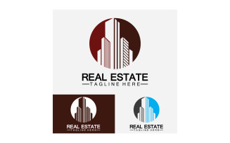 Real estate icon, builder, construction, architecture and building logos. v19