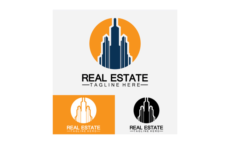 Real estate icon, builder, construction, architecture and building logos. v27 Logo Template