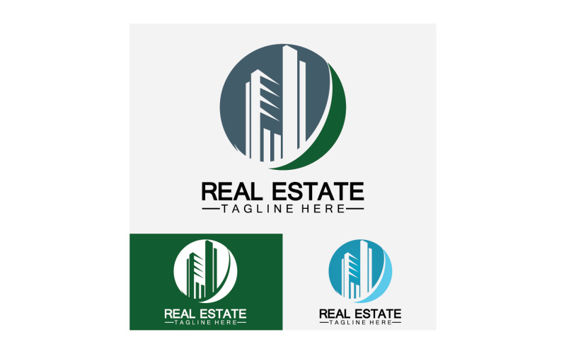 Real estate icon, builder, construction, architecture and building logos. v28 Logo Template