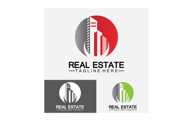 Real estate icon, builder, construction, architecture and building logos. v32 Logo Template