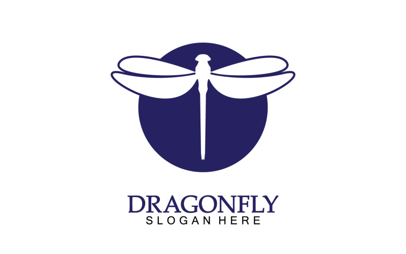 Dragonfly silhouette icon flat vector illustration logo clipart v19 Logo Template