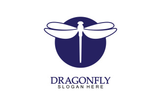 Dragonfly silhouette icon flat vector illustration logo clipart v19