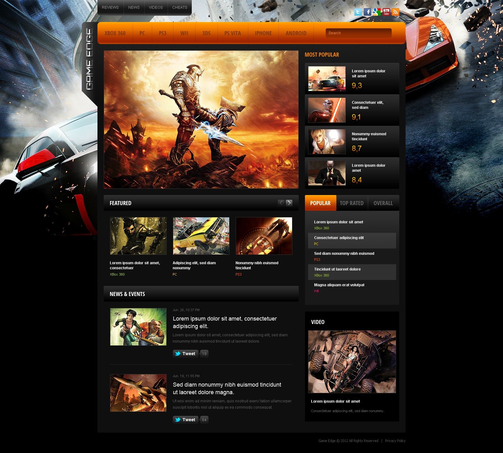 Game Portal Website Template 38812