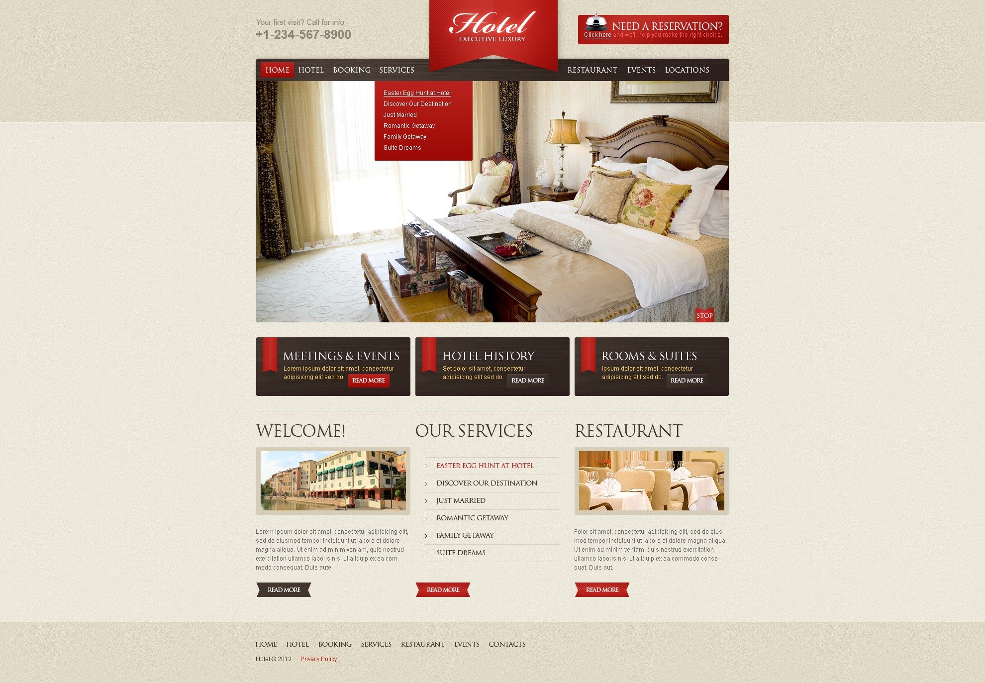 Hotels Website Template #38839