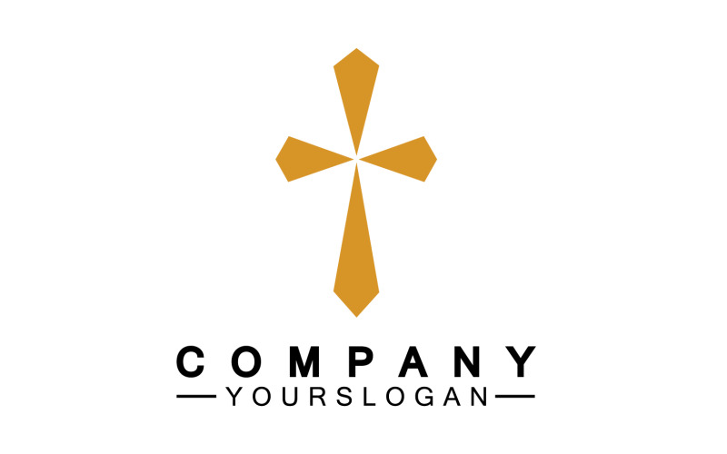Christian cross vector symbol flat style. v5 Logo Template