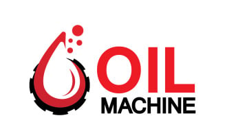 Oil Gear Machine logo symbol design, oil drop logo with vector gear v10