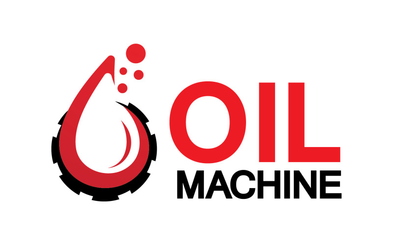 Oil Gear Machine logo symbol design, oil drop logo with vector gear v10 Logo Template