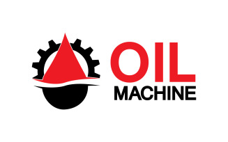 Oil Gear Machine logo symbol design, oil drop logo with vector gear v12