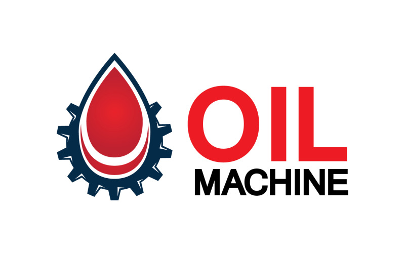 Oil Gear Machine logo symbol design, oil drop logo with vector gear v14 Logo Template