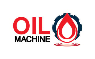 Oil Gear Machine logo symbol design, oil drop logo with vector gear v17