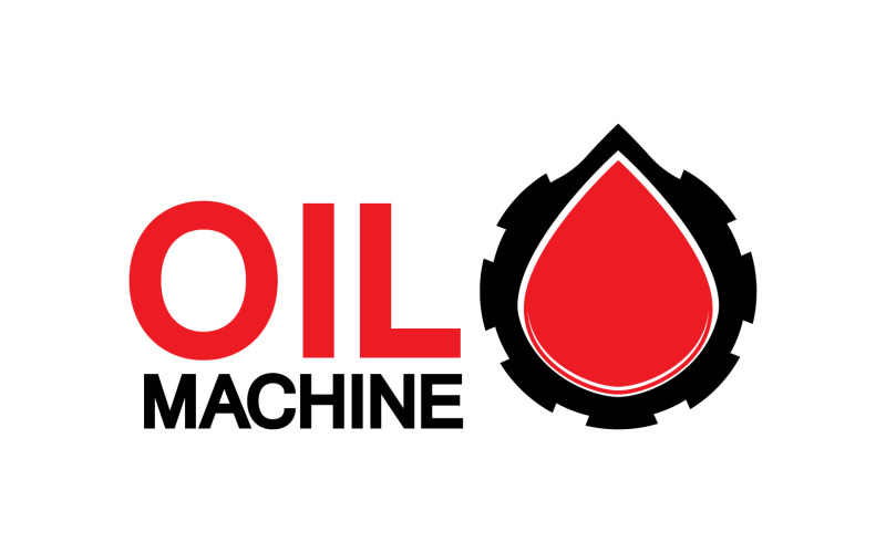 Oil Gear Machine logo symbol design, oil drop logo with vector gear v20 Logo Template