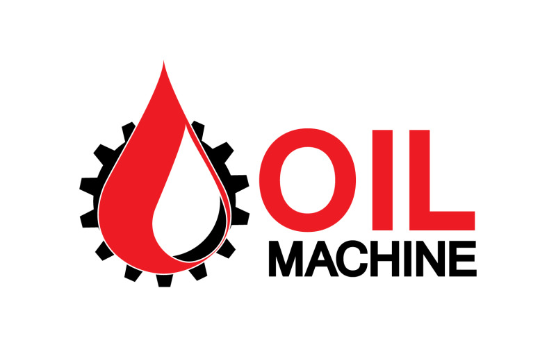 Oil Gear Machine logo symbol design, oil drop logo with vector gear v4 Logo Template
