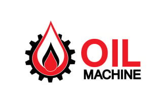 Oil Gear Machine logo symbol design, oil drop logo with vector gear v5