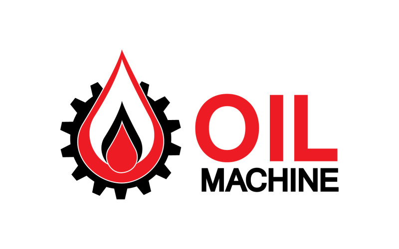 Oil Gear Machine logo symbol design, oil drop logo with vector gear v5 Logo Template